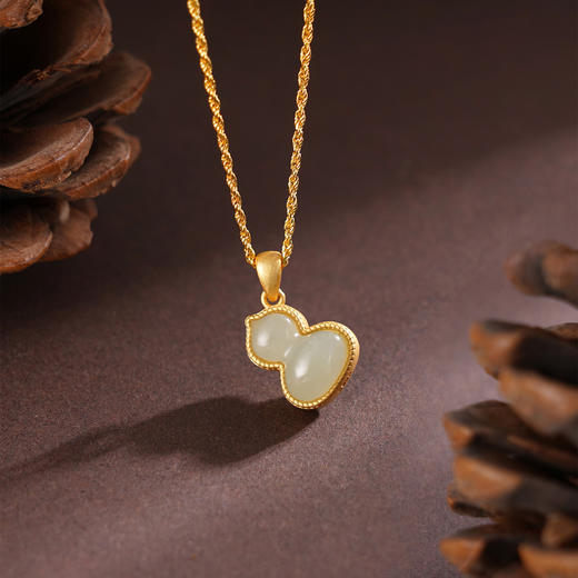 子佩集S925银【朝夕盼夕】和田玉套链【WSF2655】国潮镀金项链葫芦2509 商品图1