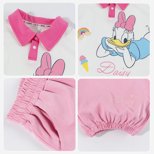 迪士尼夏日学院米奇女童夏日玫粉短袖套装ZD2FT020 商品图5