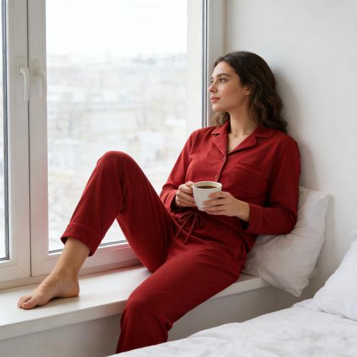 【50S100%长绒棉】SCHIESSER德国舒雅100%长绒棉 丝光质地 180G家居套装 31/25573H 商品图3