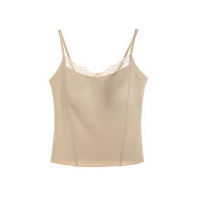 【林栖设计小店】花间浅语|肤色简约百搭镂空花边蕾丝2026春新款吊带背心T1961402