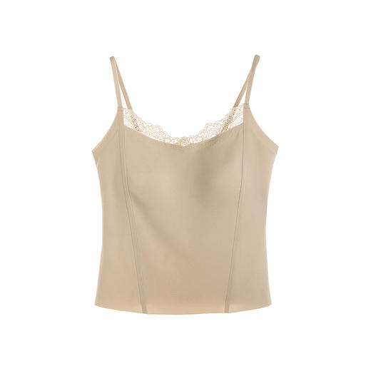 【林栖设计小店】花间浅语|肤色简约百搭镂空花边蕾丝2026春新款吊带背心T1961402 商品图0