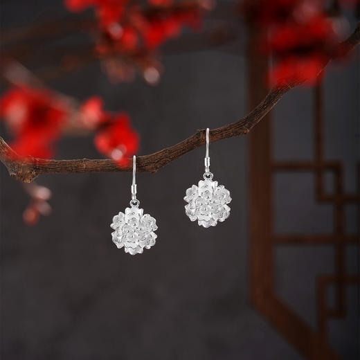 子佩集【花开静好】S990银耳环【LEH000008】花朵花丝2510 商品图0