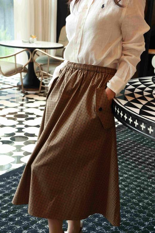 复古奇遇|文艺贴袋格子裙 商品图3