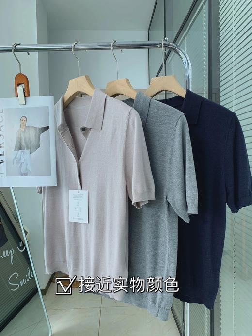 预售！高品质！3色羊绒天丝Polo领短袖上衣SY2957  26ZB03029- 商品图2