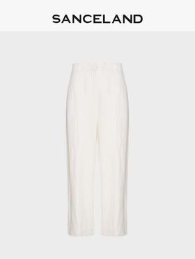 三石一澜SANCELAND 醋麻直筒长裤SK22103071