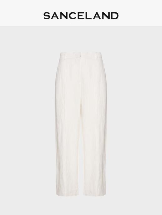三石一澜SANCELAND 醋麻直筒长裤SK22103071 商品图0
