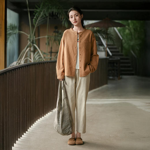 东方美学【吾乃兮 新中式苎麻服饰合集】苎麻70%+棉30%的黄金混纺比例 打造慵懒文艺、简约度假风格穿搭 商品图5