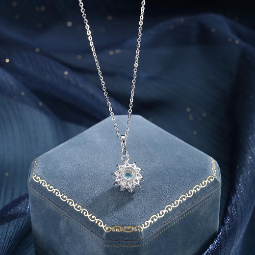 子佩集【阳光花海】S925银套链【PM2289-XF】培育宝石帕拉伊巴蓝碧玺太阳花2510 商品图1