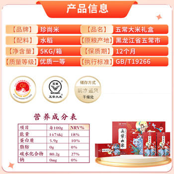 珍尚米稻香米5kg 五常大米 东北粳米10斤 2025新米真空包装粥米 /粮油调味 /米 /稻花香米 商品图3