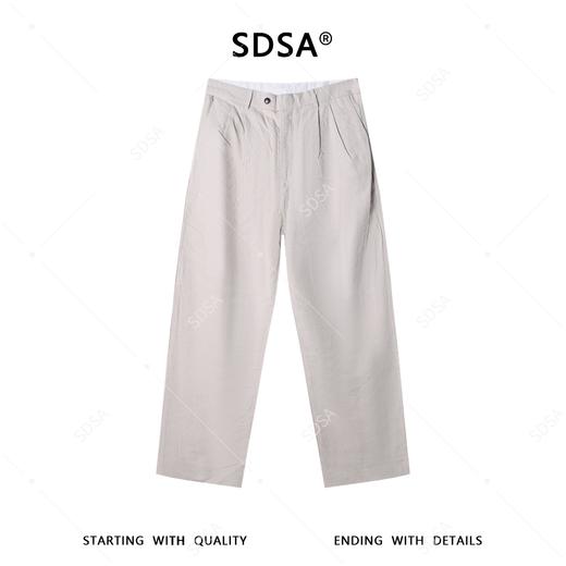 SDSA男装2026新款高贵轻奢简约纯色老钱麻棉褶皱休闲裤百搭时尚 商品图0