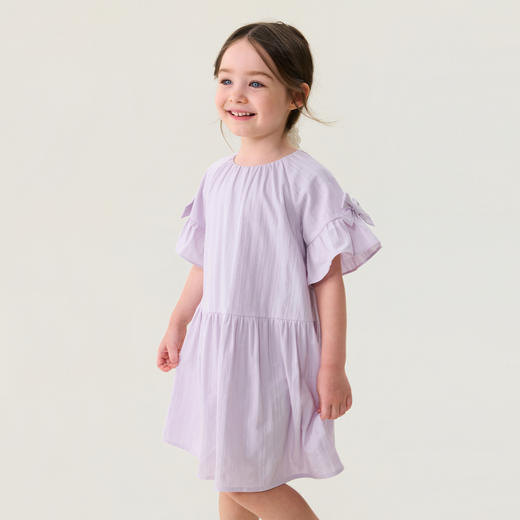 马克珍妮甜心蝴蝶结女童纯棉连衣裙2026年夏装新款560863 商品图1