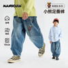 MANHOJIA【小熊定番裤】儿童软牛仔春新品水洗做旧松弛印花牛仔裤 商品缩略图0