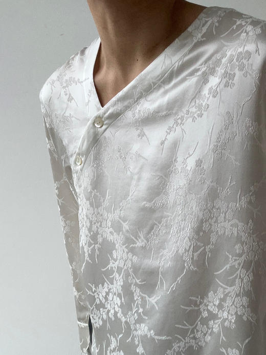 YANYI CHANG｜91960491 中式斜襟真丝提花衬衫 [ 雅白 ] 商品图11