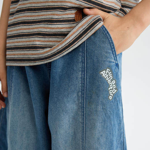 MANHOJIA【软软神裤】儿童裤复古牛仔超软垂感气球长裤牛仔裤 商品图3