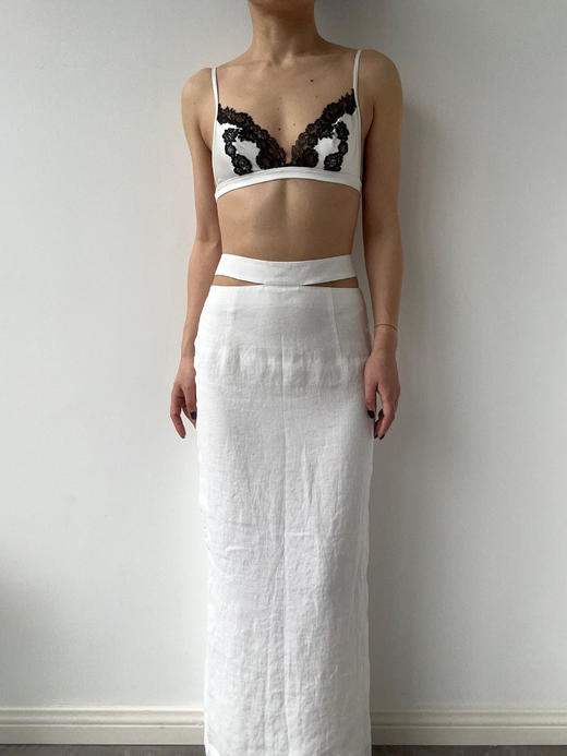 SIJIA｜SS2610 白色棉麻镂空半裙 商品图5