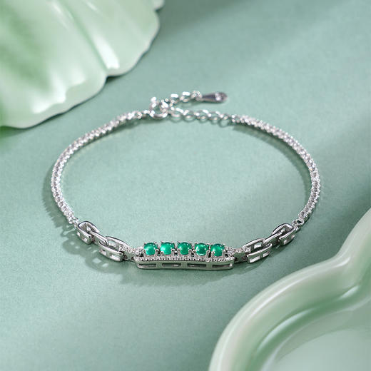 子佩集【清漪潋滟】银S925手链【SL012333】绿玉髓排钻2511 商品图6