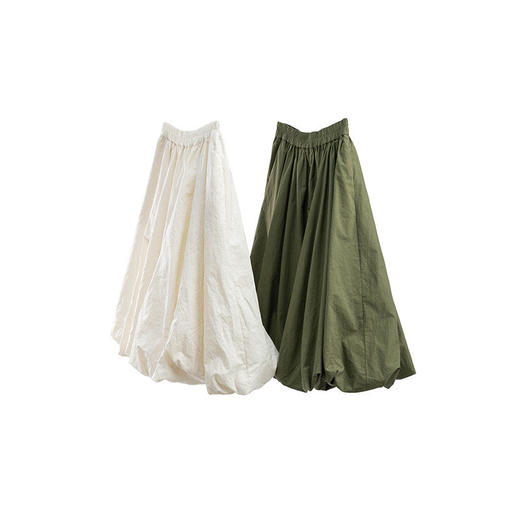 绽放102朵/小妇人*棉混纺宽松量感花苞半身裙女可调节腰围中长裙 商品图4