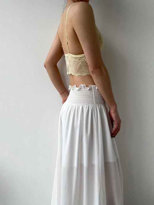 SIJIA｜SS2623 白色高腰收褶阔腿裤 商品图2