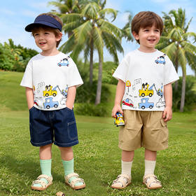 迪士尼全能车手夏季男童7A抗菌短袖T恤ZD2FS019