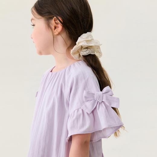 马克珍妮甜心蝴蝶结女童纯棉连衣裙2026年夏装新款560863 商品图3