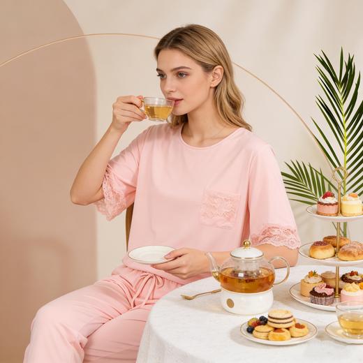 【50S蚕丝莫代尔】SCHIESSER德国舒雅中袖九分裤套装50S桑蚕丝莫代尔，垂坠柔软滑爽透气自带光泽感31/22435H 商品图2