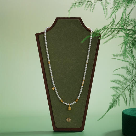 子佩集【福禄吉祥】银S925珍珠AOYA奥雅项链【QNX0008】3mm珠镀金葫芦大象2512 商品图0