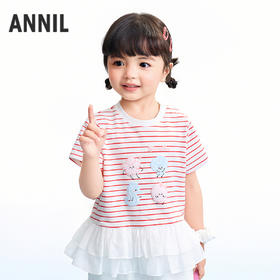 【实体店同款】女童圆领短袖上衣夏季新款安奈儿童装XG621192