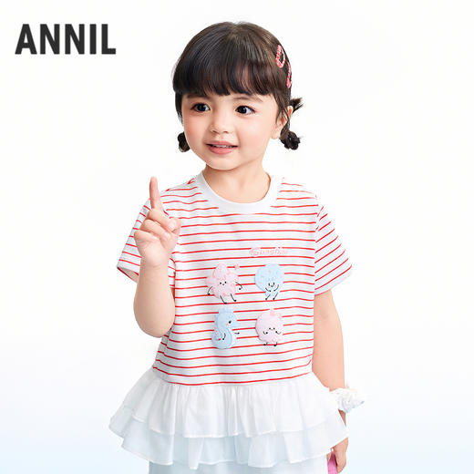 【实体店同款】女童圆领短袖上衣夏季新款安奈儿童装XG621192 商品图0