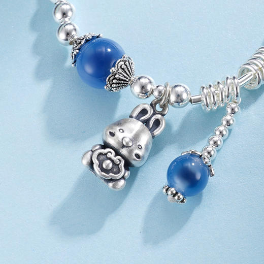 子佩集S925银【多乐兔】糖心玛瑙手串【KDFSL008】【KDFSL008-1】儿童手链2509 商品图3