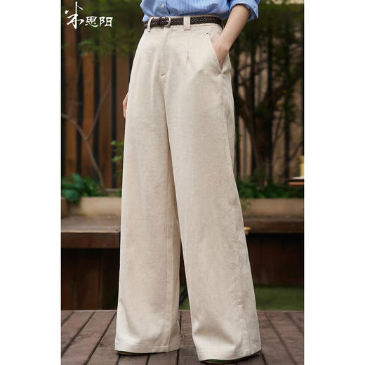 自留好穿 舒适无拘亚麻裤 米思阳2026春新款老钱风天丝亚麻慵懒感阔腿裤长裤女1123/1164 商品图0