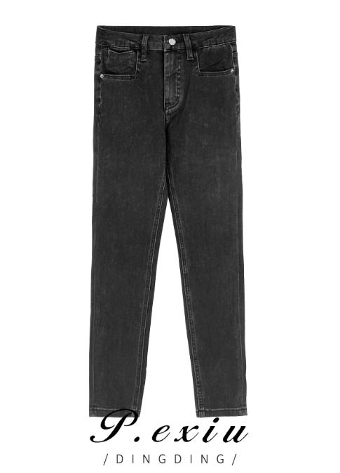 03-4潘依绣丁丁宠粉秋冬新款韩版修身显高显瘦小脚裤百搭牛仔裤 K1129 商品图0