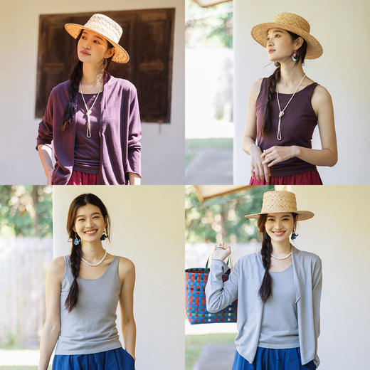 绽放166-167朵/面膜针织套装*多色开襟毛针织开衫圆领针织背心女 商品图1