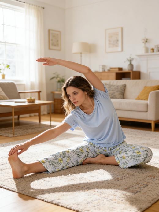 【32S棉莫】SCHIESSER德国舒雅女士七分袖套装32S棉莫单面布七分袖套装31/24778H 商品图1