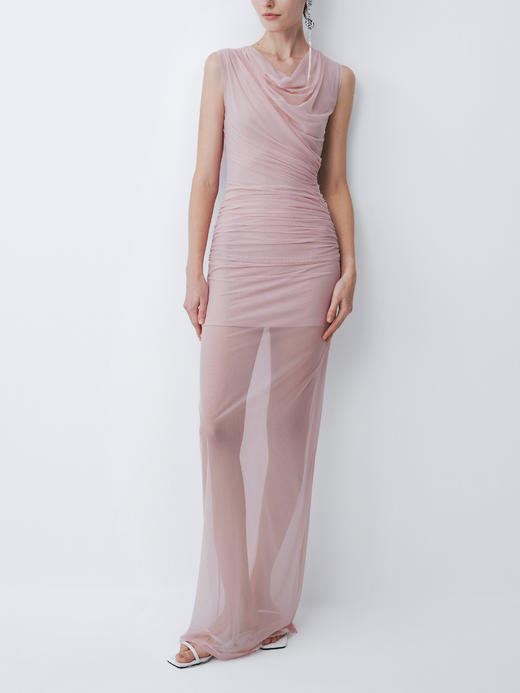 SIJIA｜SS2684 粉⾊⽹纱连⾐裙 商品图6