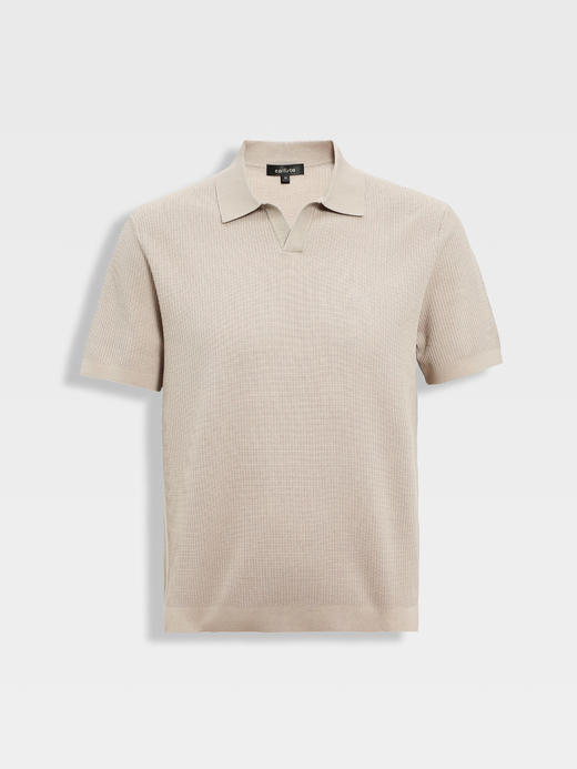 callisto卡其燕子领长绒棉弹力T恤 商品图0