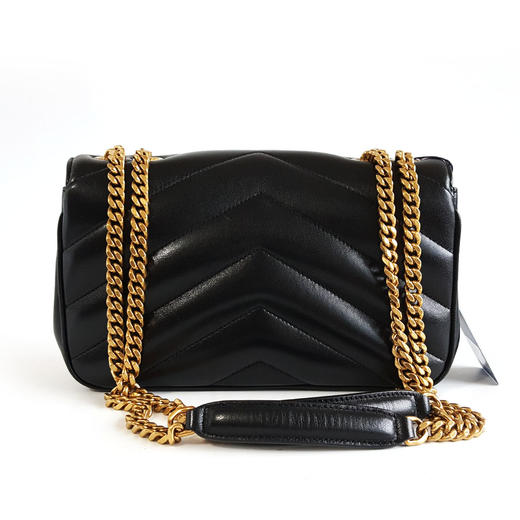 【95新】YSL圣罗兰801437小号黑金羊皮LOULOU链条包单肩包女士140326AK10 商品图5