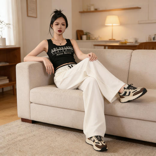 爆仓72小时内发货【透梦-春夏撞色肌理裤】甄选舒适防晒面料，高腰阔腿版型设计，遮肉显瘦不挑身材，轻松拉长腿部线条，小个子高个子轻松驾驶，尽显时髦活力 商品图0