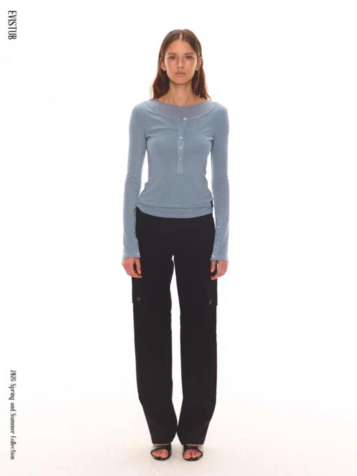 Evistub girls/E-6CCX1926/基础假两件亨利领打底衫 商品图4