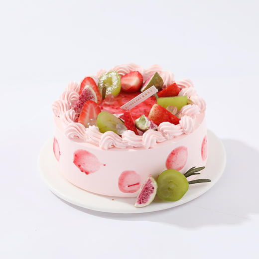 【草莓鲜果乐园】Ins风高颜值春日鲜果蛋糕，甜润草莓+鲜甜青提+无花果干，三重果香一口幸福快乐满满（深圳幸福西饼） 商品图2