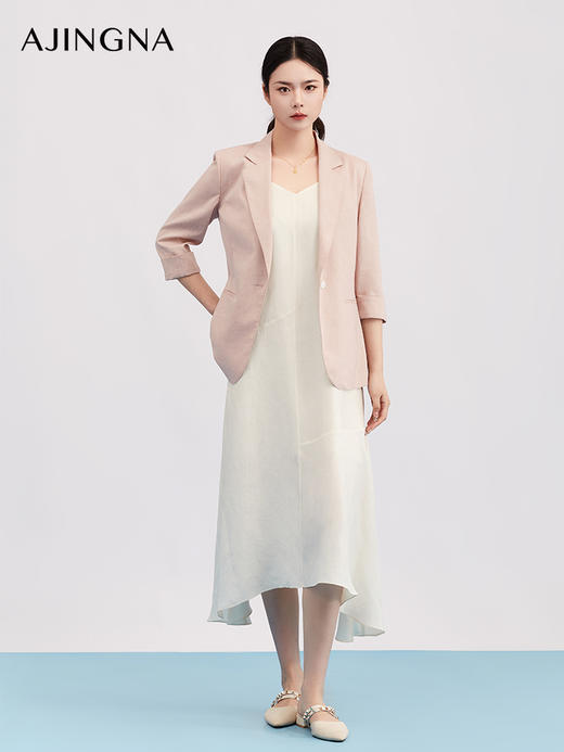 【商场同款】阿菁娜春季新款亚麻感西装垂顺软糯透气挺括微弹抗皱易打理A31C108035 商品图1