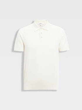 callisto白色双层领口丝棉混纺弹力T恤