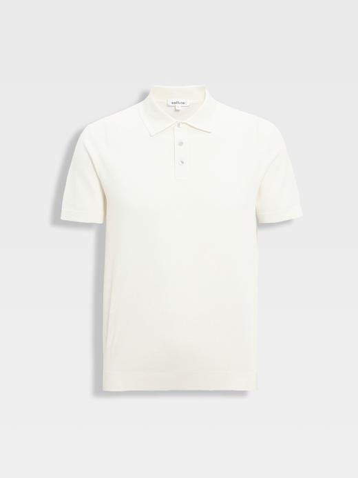 callisto白色双层领口丝棉混纺弹力T恤 商品图0