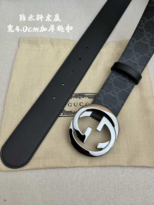 古驰 腰带 牛皮 黑色皮面 4.0cm（GD） 商品图6