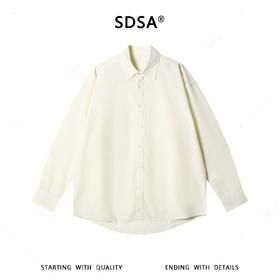 SDSA男装2026新款高贵轻奢韩系简约纯色长袖衬衫百搭宽松休闲衬衣