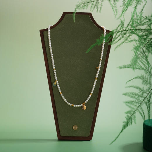 子佩集【福乐共生】银S925珍珠AOYA奥雅项链【QNX0015】3mm珠大吉镀金平安扣2512 商品图0