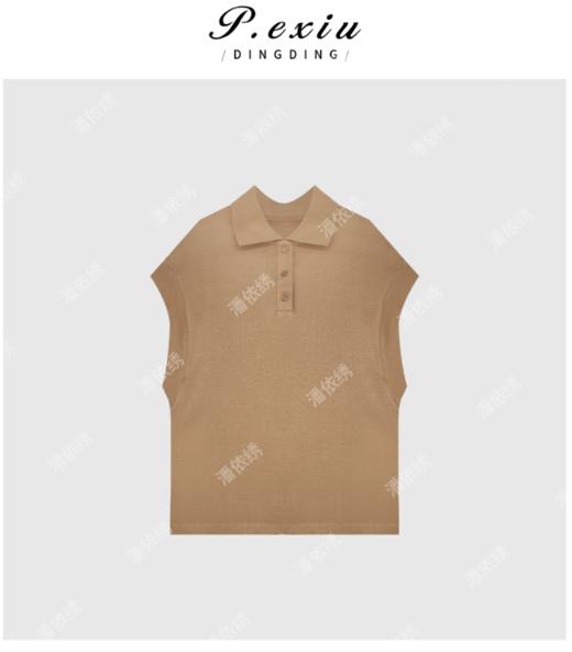 03-3潘依绣丁丁宠粉双面棉坎肩Polo领通勤气质百搭T恤 Q6660 商品图0