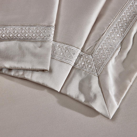 多喜爱 60S天丝棉套件 澜LAN 【AA级抗菌】【双股交织】【高密贡缎】【镂空花边】【精致刺绣】【礼盒包装】【专利圆角床单】柔滑光泽 日细腻厚实 商品图6