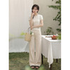 鹿向南「暖柔踏径」白杏色阔腿牛仔裤女夏季韩系松弛感宽松长裤 商品缩略图4