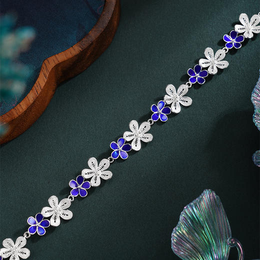 子佩集S990银【樱花】手链【WBLSHSL-4】花丝珐琅彩2510 商品图11