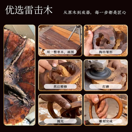 雷击木多款乾坤圈镶银刻字吊坠南北斗七星玉化日常挂件 商品图6